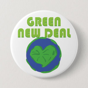 Grünes neues Abkommen-Liebe-Erdherz Button