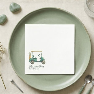 Grünes Neues im Club Golf Cart Babyshower Serviette