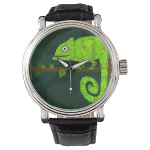 Grünes niedliches Chamäleon Armbanduhr