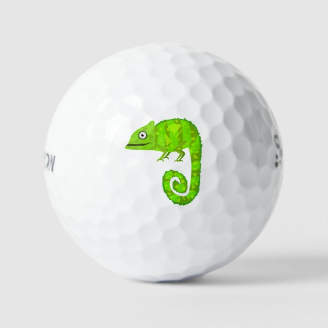 Grünes niedliches Chamäleon Golfball (Vorderseite)