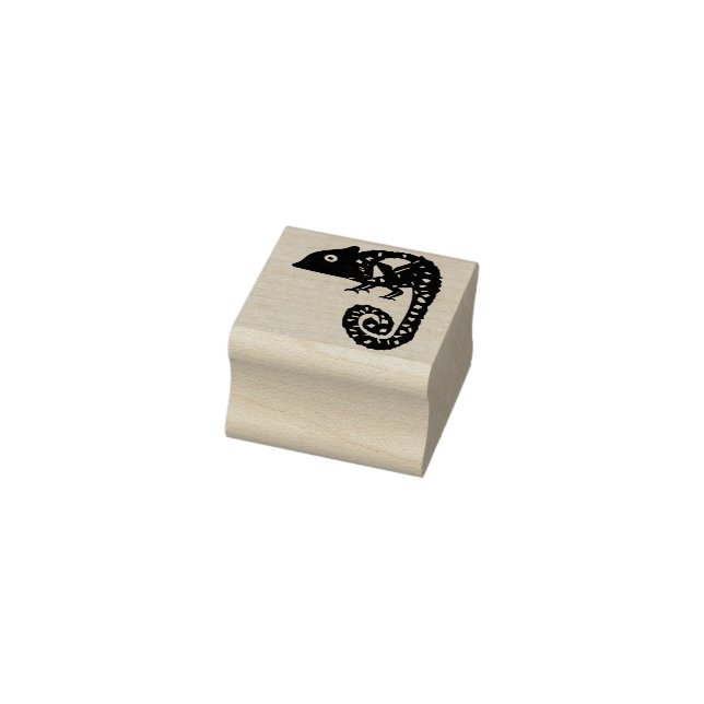 Grünes niedliches Chamäleon Gummistempel (Stempel)