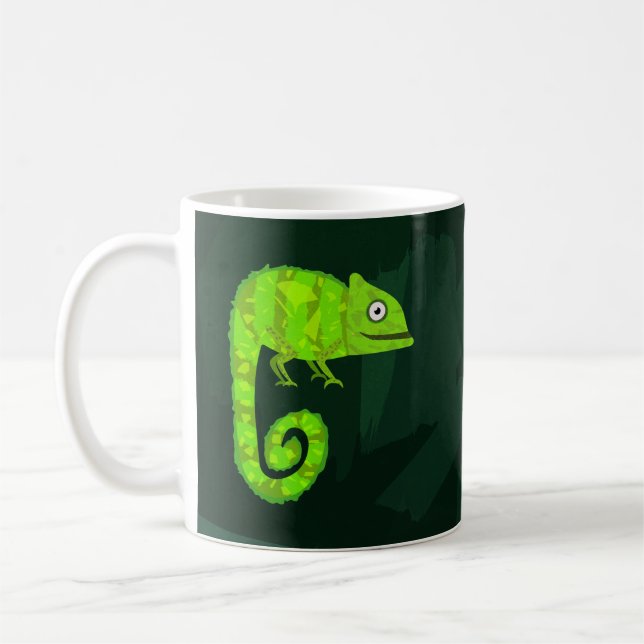 Grünes niedliches Chamäleon Kaffeetasse (Links)