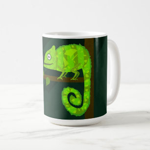 Grünes niedliches Chamäleon Kaffeetasse