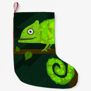 Grünes niedliches Chamäleon Kleiner Weihnachtsstrumpf