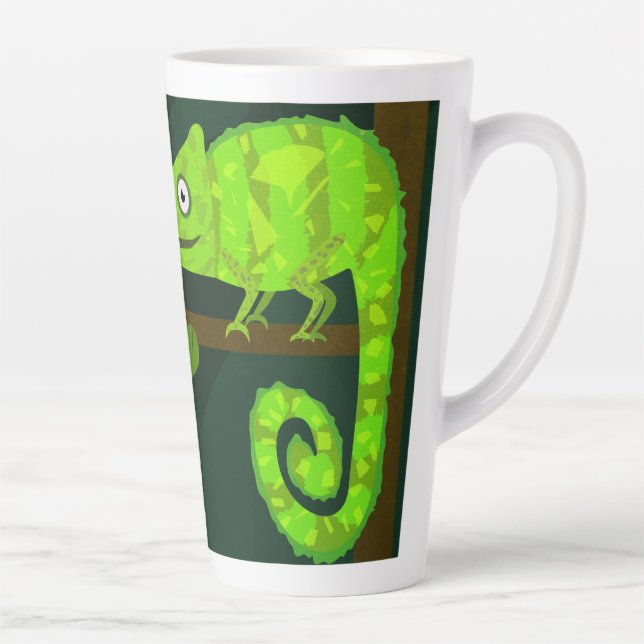 Grünes niedliches Chamäleon Milchtasse (Rechts)