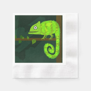 Grünes niedliches Chamäleon Serviette