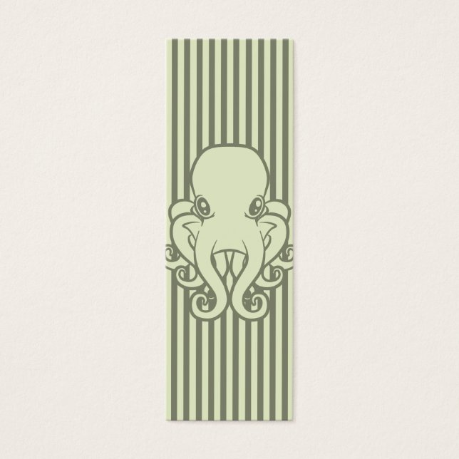 Grünes Octopus-Lesezeichen (Vorderseite)
