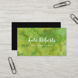 Grünes Öko der Watercolorgeschäftskarte   Visitenkarte