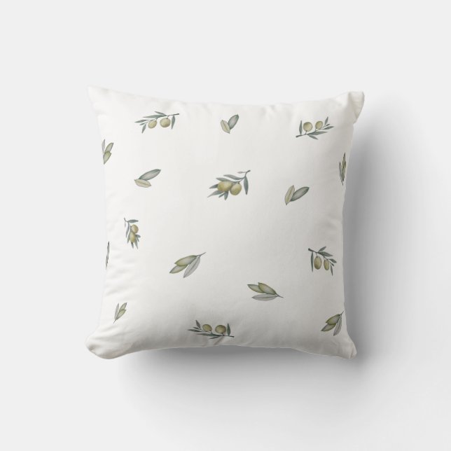 Grünes Olivenöl und Leaf Kissen (Vorderseite)