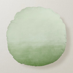 Grünes Ombre Aquarell Rundes Kissen