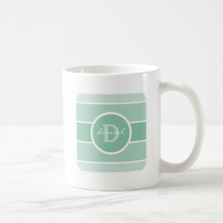 Grünes Ombre Monogramm Kaffeetasse