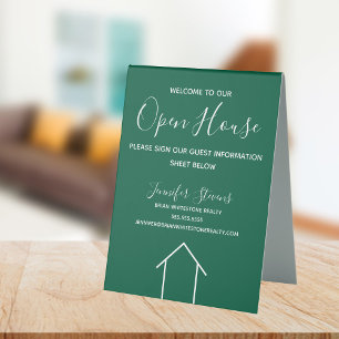 Grünes Open House Custom-Immobilienunternehmen Tischaufsteller