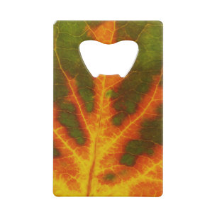 Grünes Orange und gelbes Aspen Leaf #1 Geldbeutel Flaschenöffner