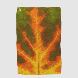 Grünes Orange und gelbes Aspen Leaf #1 Golfhandtuch