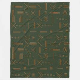Grünes orangefarbenes Terracotta Gorgeous Geometri Fleecedecke