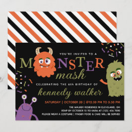Grünes Orangen-Monster-Mash-Halloween-Party Einladung