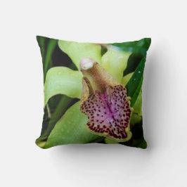 Grünes Orchideen-Wurfs-Kissen Kissen