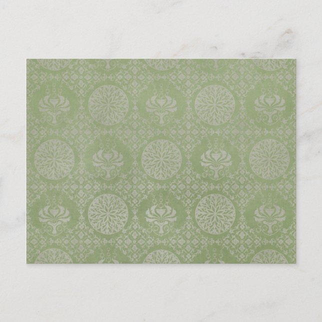 Grünes Ornamentmuster Postkarte (Vorderseite)