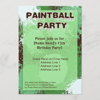 Grünes Paintball-Party laden ein Einladung