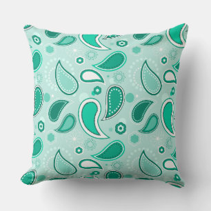 grünes Paisley-Kissen Kissen