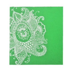 Grünes Paisley Notizblock