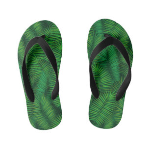 Grünes Palmblattmuster Kinderbadesandalen