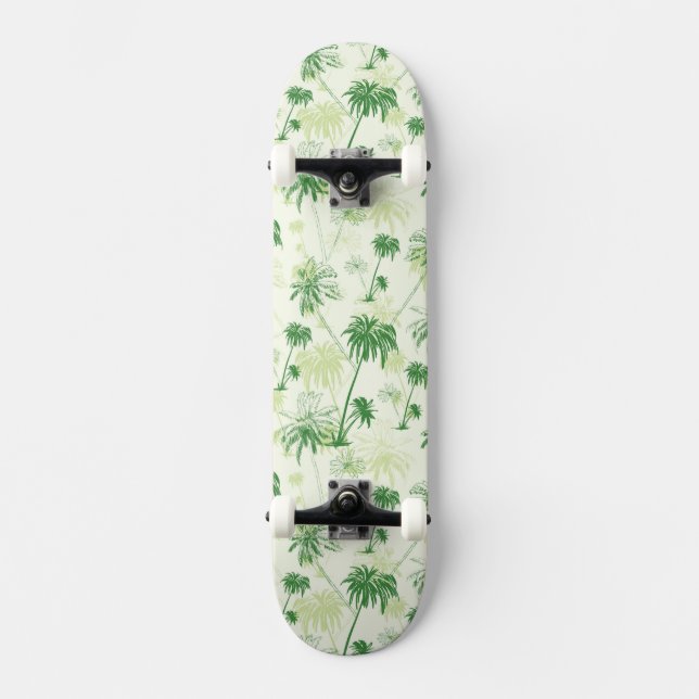 Grünes Palme-Muster Skateboard (Vorderseite)
