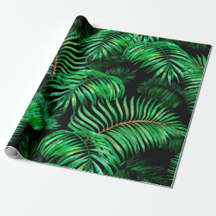 Grünes Palmenblätter-Muster Geschenkpapier