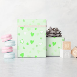 Grünes Papier für niedliche Herzen Geschenkpapier