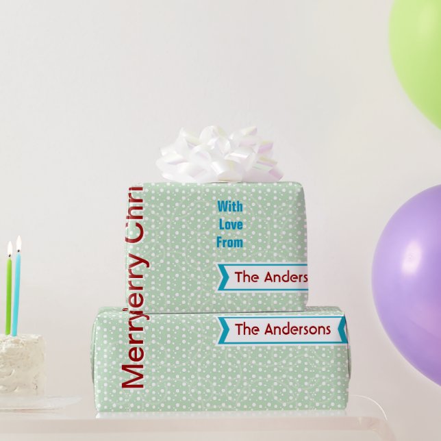 Grünes Papier für personalisierte Weihnachtsfeiert Geschenkpapier (Partygeschenke)