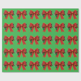 Grünes Papier für Red Christmas Bow Geschenkpapier