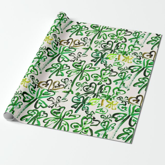 Grünes Papier zum Umhängen des St. Patrick's Day Geschenkpapier (Ungerollt)