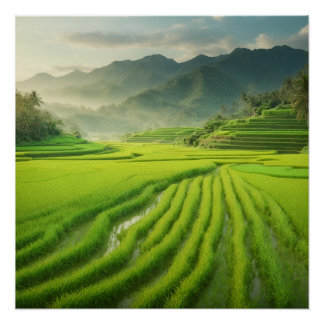 Grünes Paradies: Atemberaubende Aussicht auf die T Poster