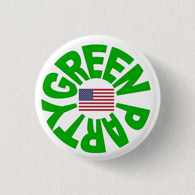 Grünes Party USA Button (Vorderseite)
