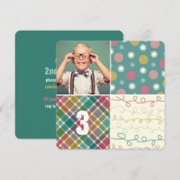 Grünes Patchwork-Muster-Quadrate-Junge-Foto-Geburt