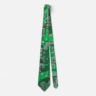Grünes PCB-Schaltungsdesign für IT-Experten Krawatte