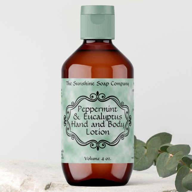 Grünes Pergament-Vintage-Rahmen-Kosmetiklabel (Von Creator hochgeladen)