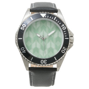 Grünes Pfeil-Muster Geo-Schritt-  im Freien Armbanduhr