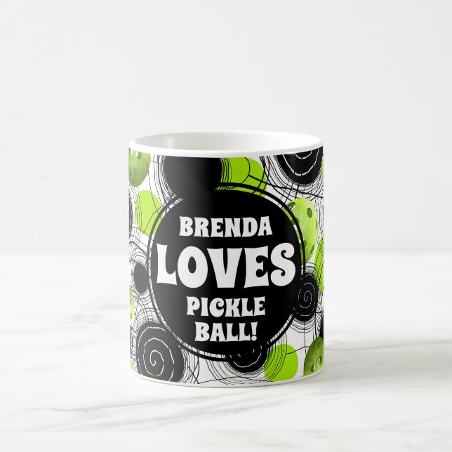 Grünes Pickleball Kaffeetasse (Mittel)
