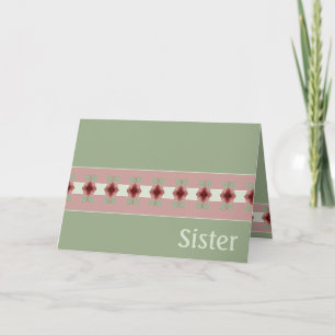 Grünes Pink und Burgund Blumenpapier Karte