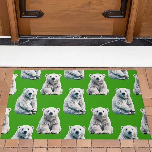 Grünes Polarbär-Musterdesign  Fußmatte (Von Creator hochgeladen)