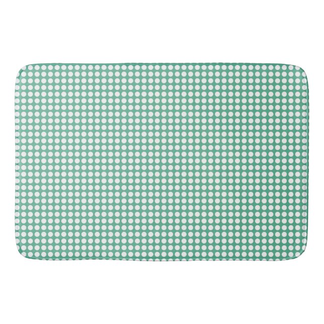Grünes Polka-Punktmuster Badematte (Vorderseite)