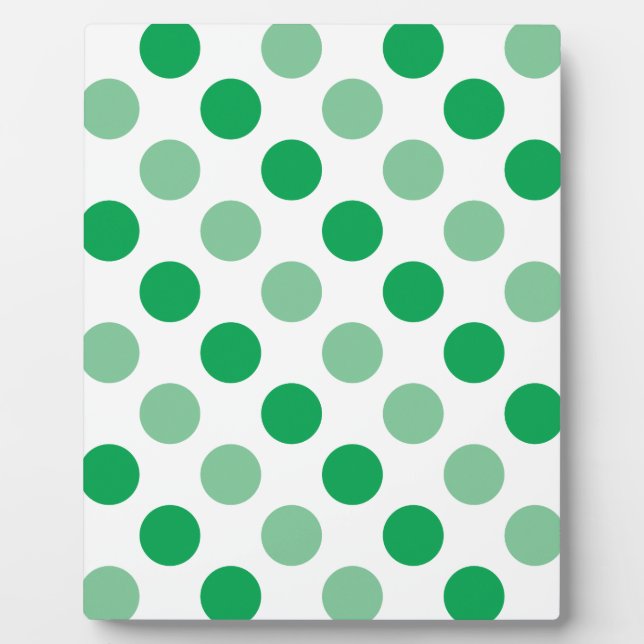 Grünes Polka-Punktmuster Fotoplatte (Vorderseite)