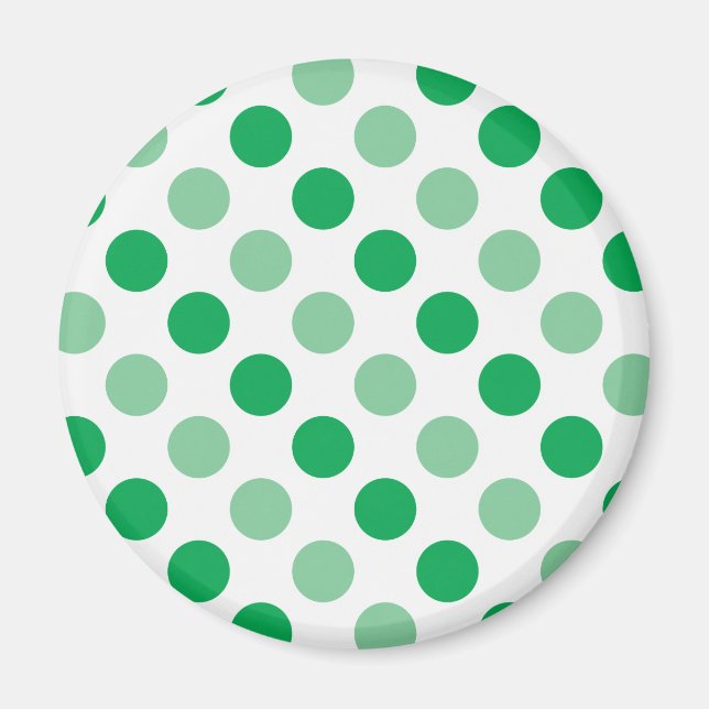 Grünes Polka-Punktmuster Magnet (Vorne)