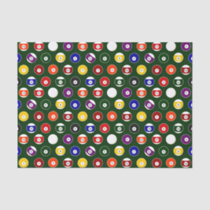 Grünes Pool-Ball-Billard-Muster Seidenpapier