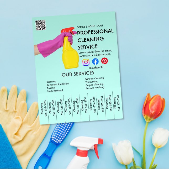 grünes Putzposter mit Abreißklammern Fly Flyer (Von Creator hochgeladen)