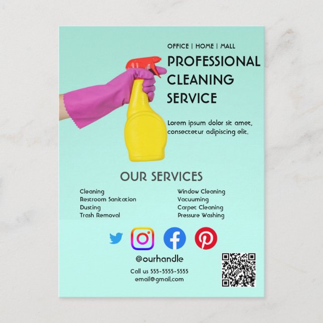 grünes Putzposter mit Abreißklammern Fly Postkarte (Vorderseite)