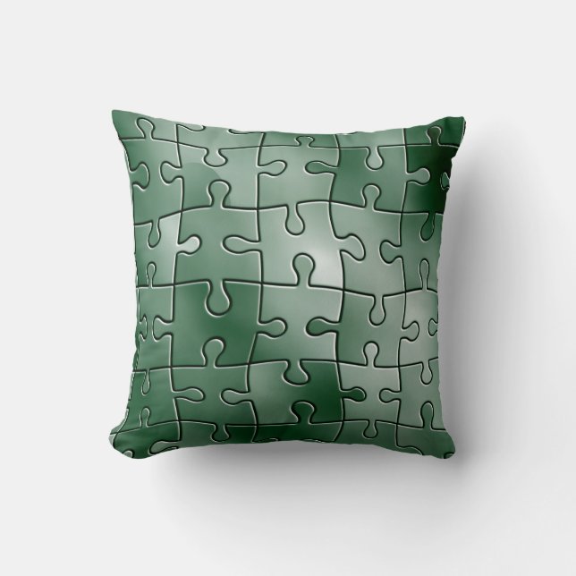 Grünes Puzzlespiel Kissen (Vorderseite)
