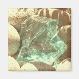 Grünes Quarz Naturstein Foto Magnet