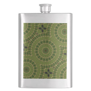 Grünes Rad Mandala / Grünes Krass Mandala Flachmann